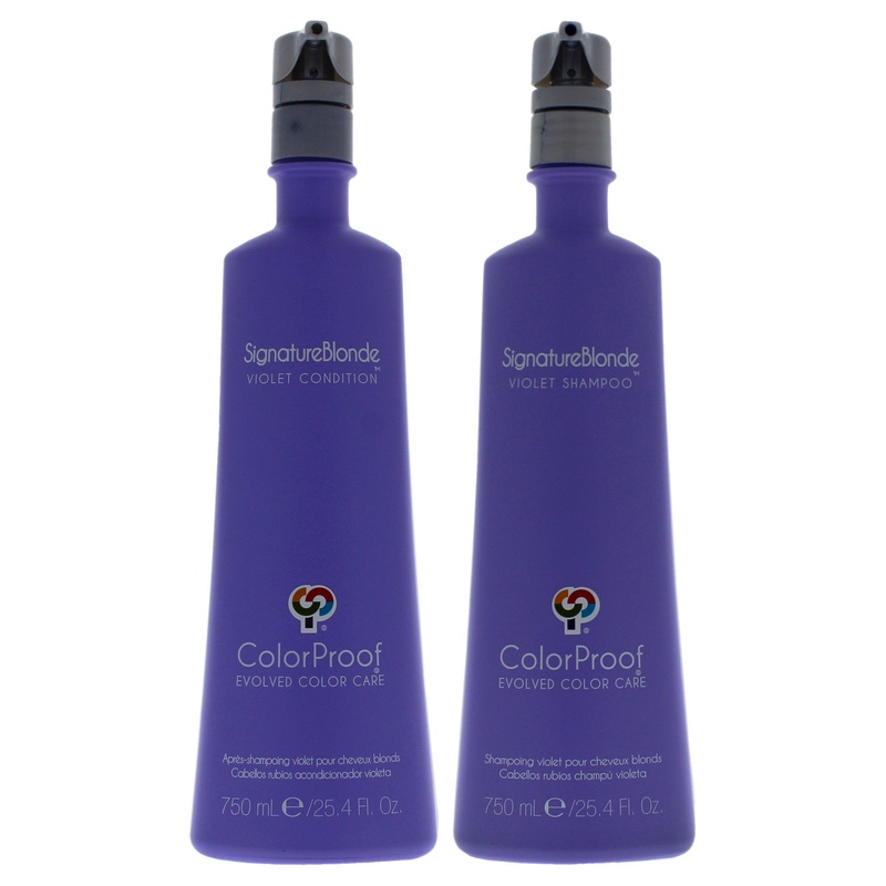 ColorProof Signature Blonde Violet Shampoo and Conditioner Kit by ColorProof for Unisex - 2 Pc Kit 25.3oz Shampoo, 25oz Conditioner