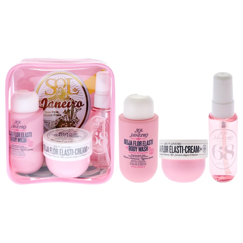 Sol de Janeiro Beija Flor Elasti Set by Sol de Janeiro for Women - 3 Pc 1oz Brazilian Crush Cheirosa 68 Perfume Mist, 3oz Renewing Body Wash, 1.7oz Elasti-Cream