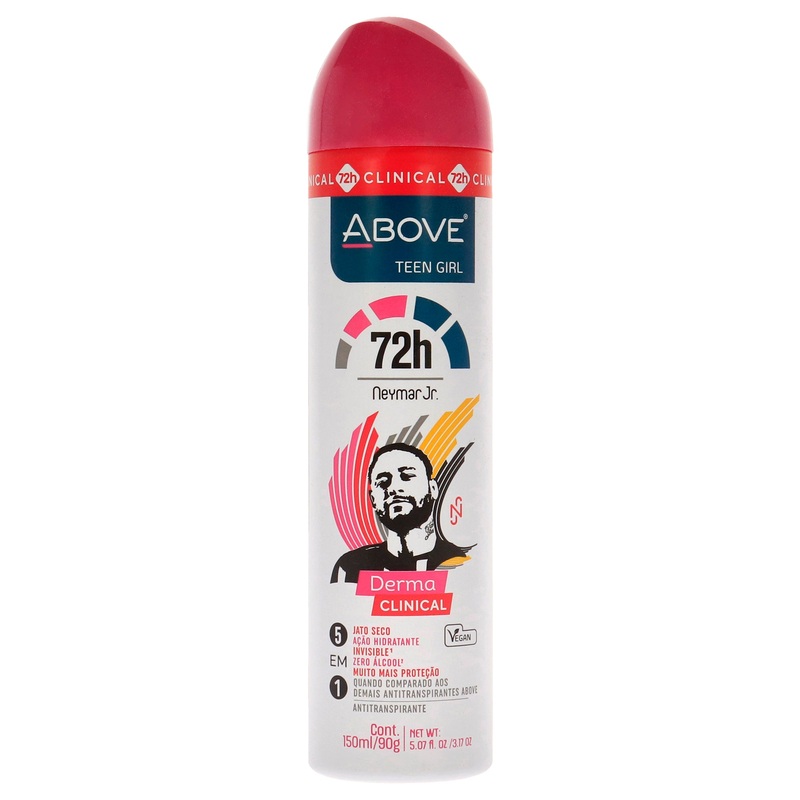 Above 72 Hours Neymar Jr Derma Clinical Antiperspirant Deodorant - Teen Girl by Above for Women - 3.17 oz Deodorant Spray