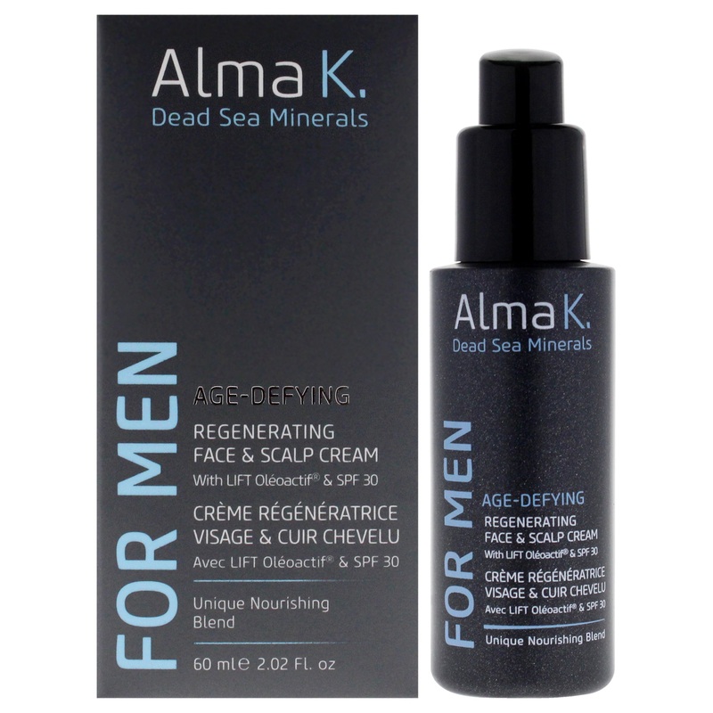 Alma K Age Defying Regenerating Face and Scalp Cream With SPF 30 by Alma K for Men - 2 oz Cream