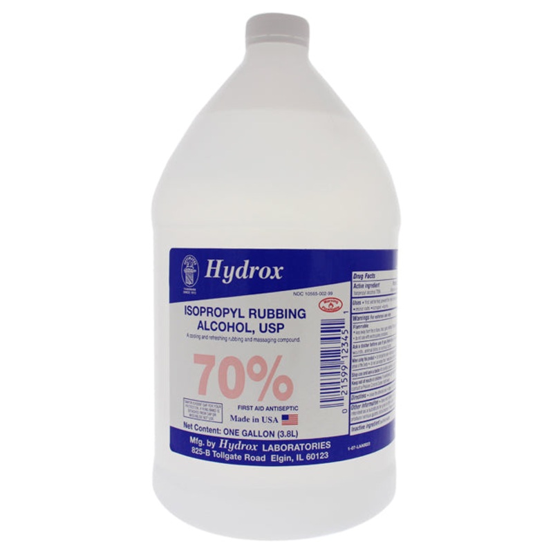 Hydrox Isopropyl Rubbing Alcohol by Hydrox for Unisex - 1 Gallon Alcohol