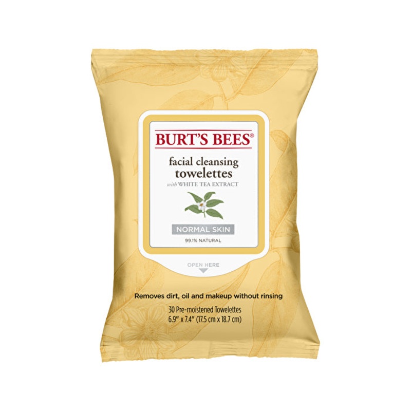 Burts Bees Burt's Bees Facial Cleansing Towelettes Normal Skin (with White Tea Extract) x 30 Pack