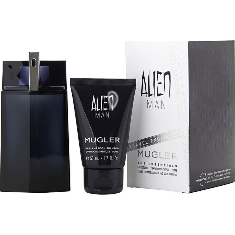 Thierry Mugler Alien Man Eau De Toilette Refillable Spray & Hair And Body Shampoo 50ml/1.7oz (travel Offer ) 100ml/3.4oz