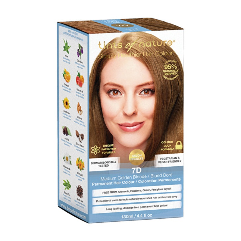 Tints of Nature Permanent Hair Colour 7D (Medium Golden Blonde)