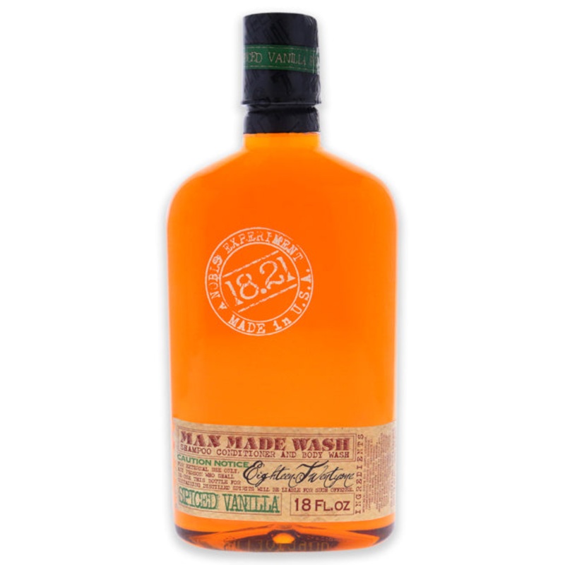 3-In-1 Shampoo Man Made Wash - Spiced Vanilla by 18.21 Man Made for Men - 18 oz Conditioner and Body Wash