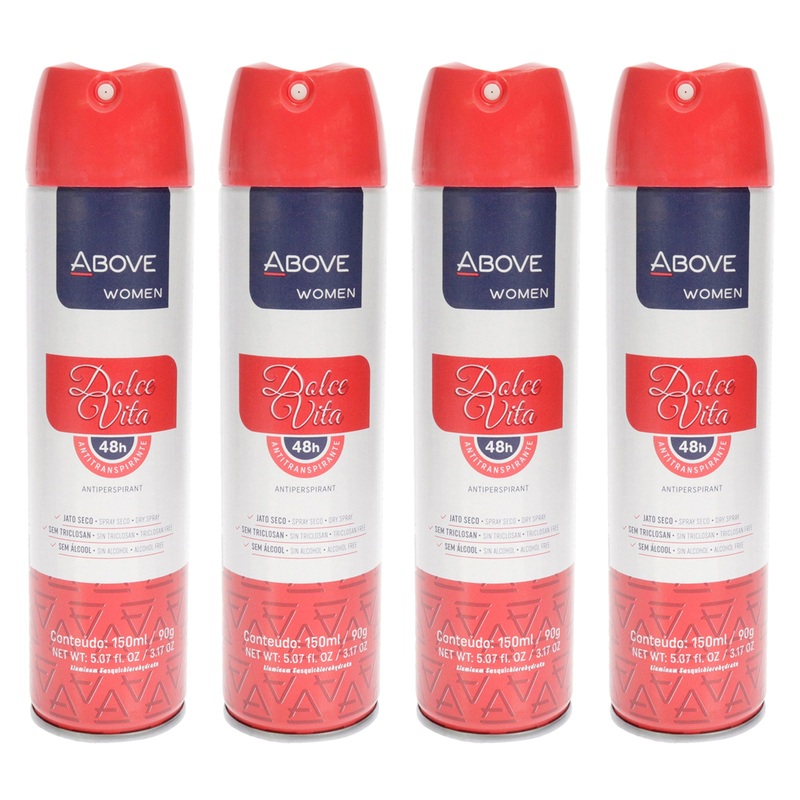48 Hours Antiperspirant Deodorant - Dolce Vita by Above for Women - 3.17 oz Deodorant Spray - Pack of 4