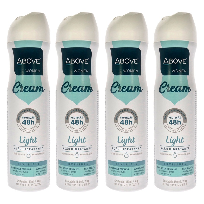 48 Hours Cream Antiperspirant Deodorant - Light by Above for Women - 3.17 oz Deodorant Spray - Pack of 4