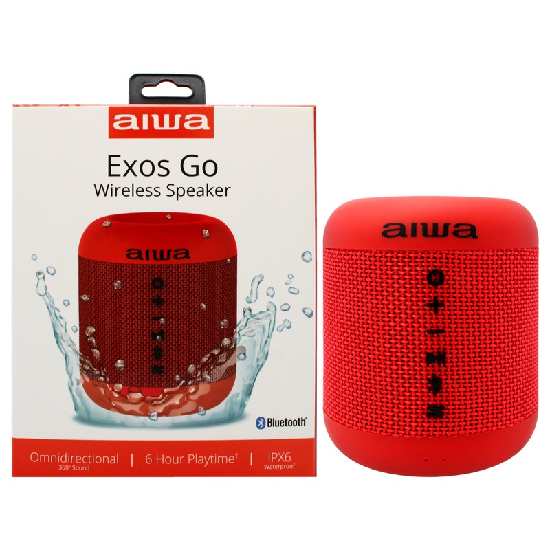 Aiwa Audio Exos Go Wireless Speaker Waterproof IPX6 - Red by Aiwa for Unisex - 1 Pc Speakers