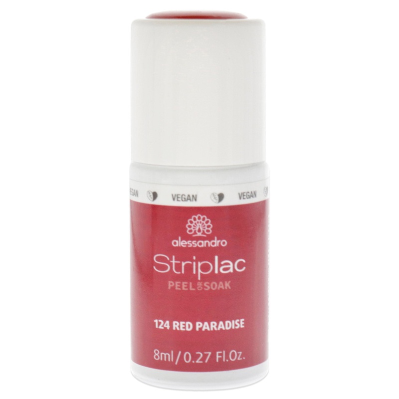 Striplac Peel or Soak - 124 Red Paradise by Alessandro for Women - 0.27 oz Nail Polish