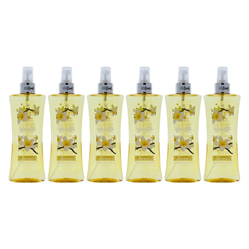 Vanilla Body Spray by Body Fantasies for Women - 8 oz Body Spray - Pack of 6