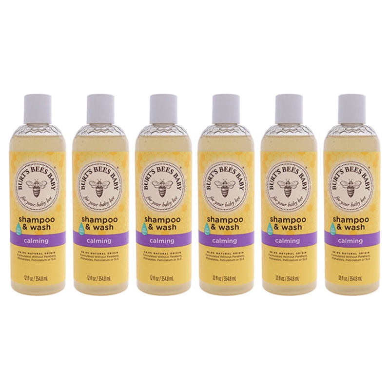 Baby Shampoo and Wash Calming by Burts Bees for Kids - 12 oz Shampoo and Body Wash - Pack of 6