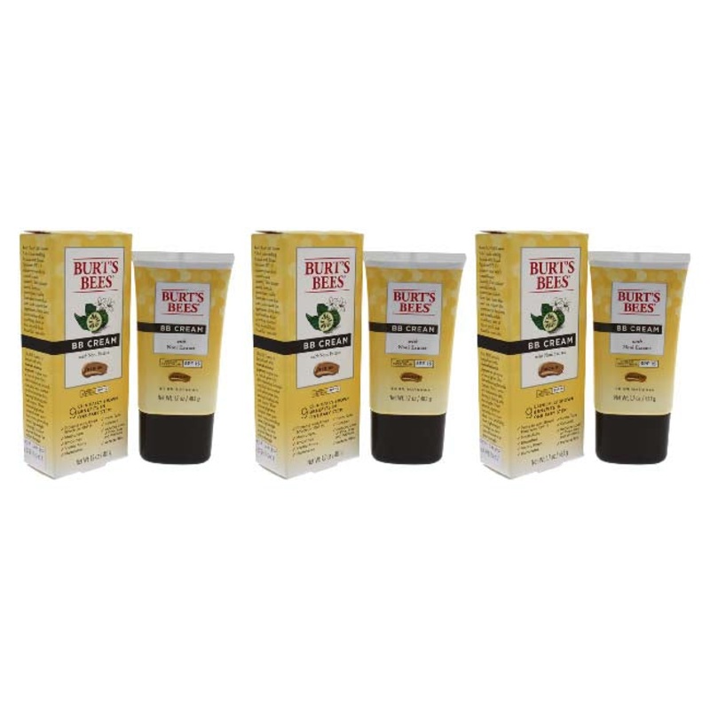 BB Cream SPF 15 - Medium by Burts Bees for Women - 1.7 oz Makeup - Pack of 3