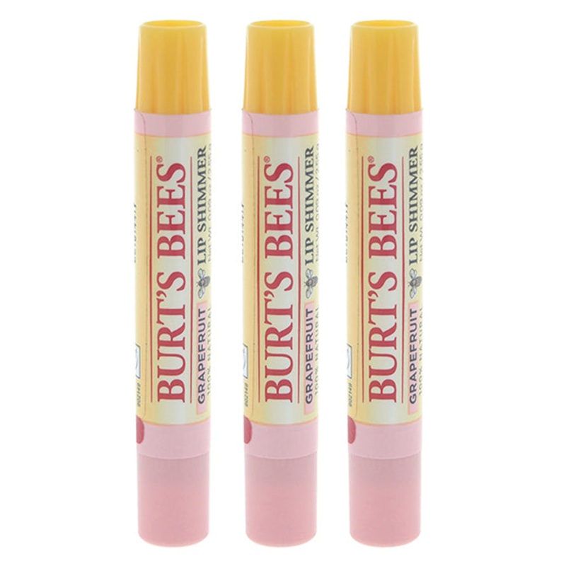 Burts Bees Lip Shimmer - Grapefruit by Burts Bees for Women - 0.09 oz Lip Shimmer - Pack of 3
