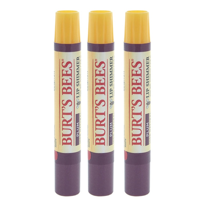 Burts Bees Lip Shimmer - Plum by Burts Bees for Women - 0.09 oz Lip Shimmer - Pack of 3
