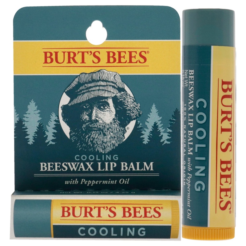 Mens Cooling Lip Balm Blister by Burts Bees for Men - 0.15 oz Lip Balm
