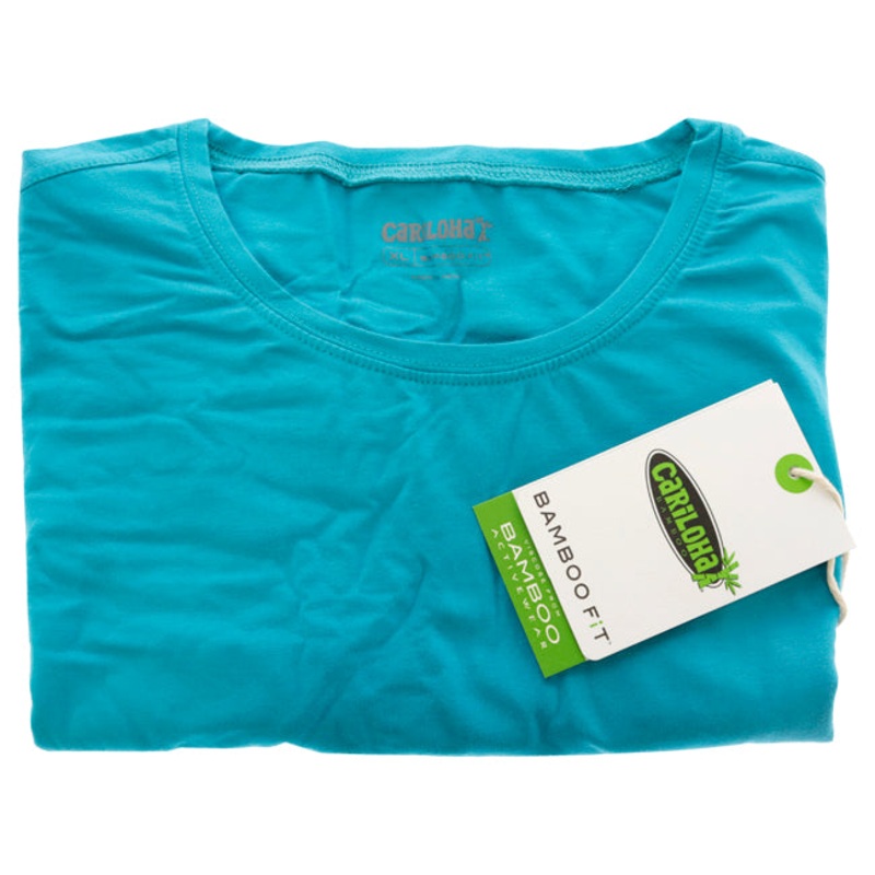 Bamboo Athletic Crew T-Shirt - Teal by Cariloha for Women - 1 Pc T-Shirt (XL)