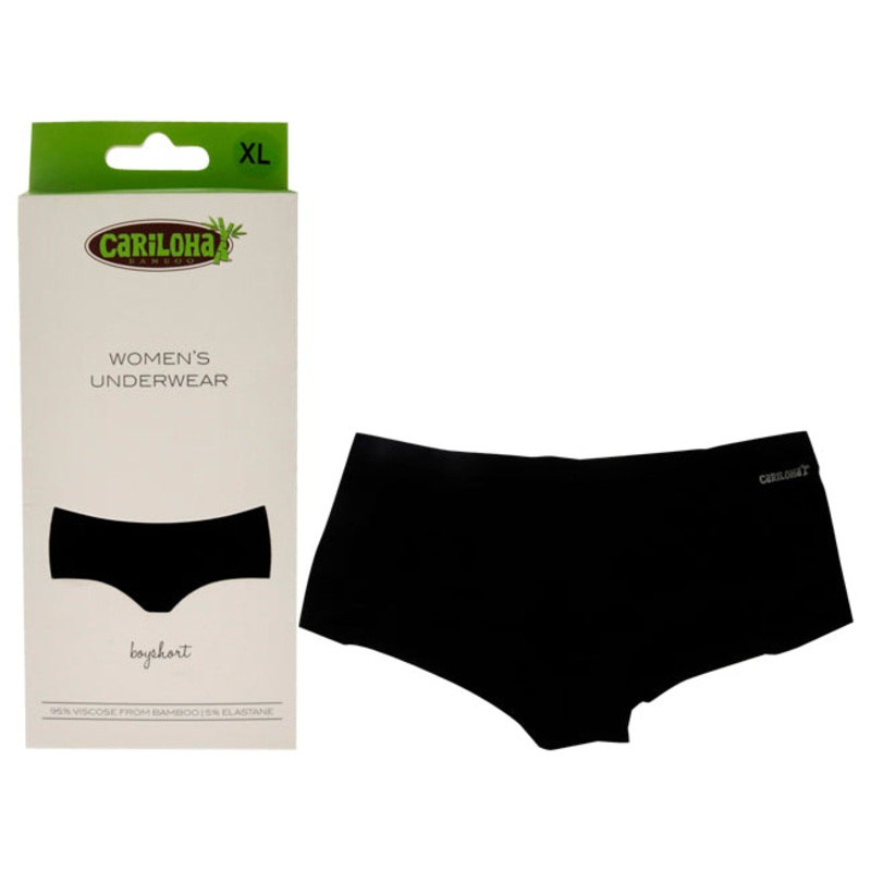 Bamboo Boyshort Briefs - Black by Cariloha for Women - 1 Pc Underwear (XL)