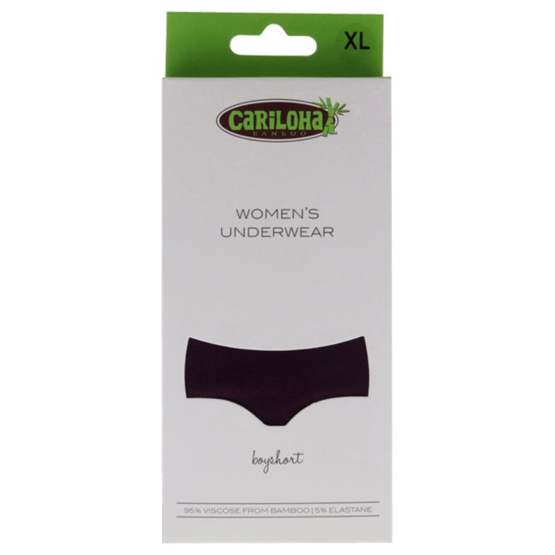 Bamboo Boyshort Briefs - Merlot by Cariloha for Women - 1 Pc Underwear (XL)