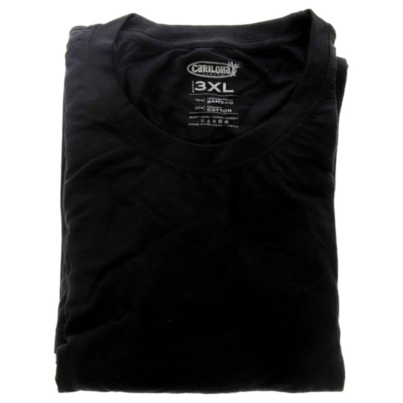 Bamboo Crew Tee - Black by Cariloha for Men - 1 Pc T-Shirt (3XL)