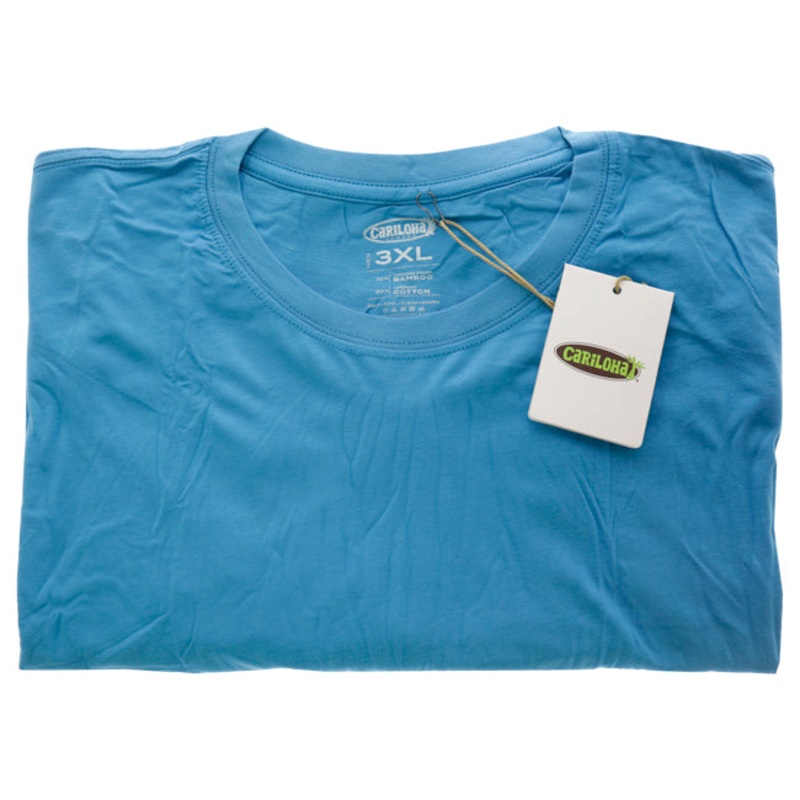 Bamboo Crew Tee - Caribbean Blue by Cariloha for Men - 1 Pc T-Shirt (3XL)