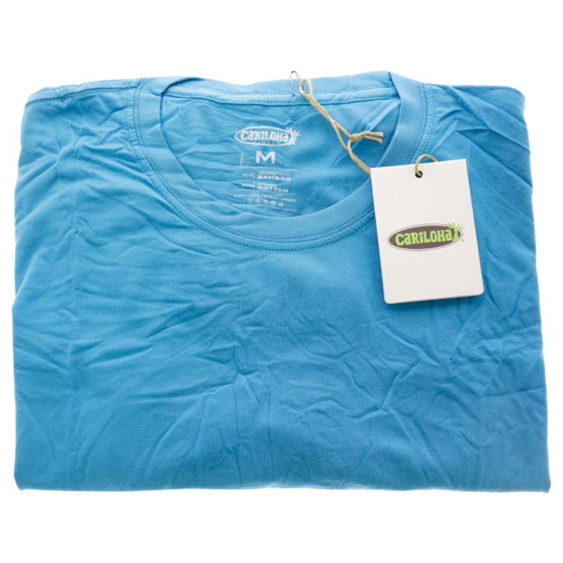 Bamboo Crew Tee - Caribbean Blue by Cariloha for Men - 1 Pc T-Shirt (M)