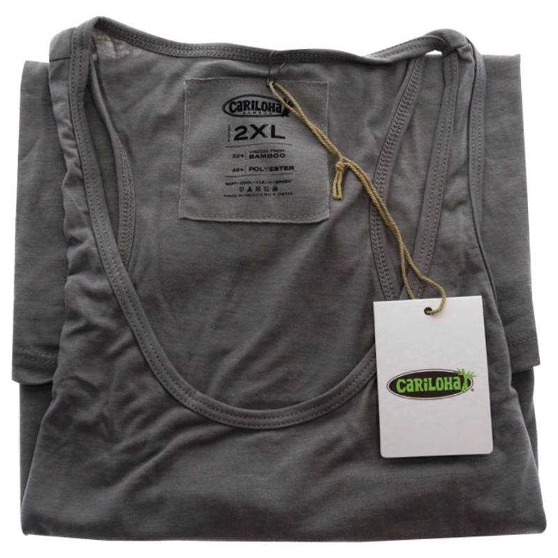 Bamboo Racer Tank - Heather Gray by Cariloha for Women - 1 Pc Tank Top (2XL)