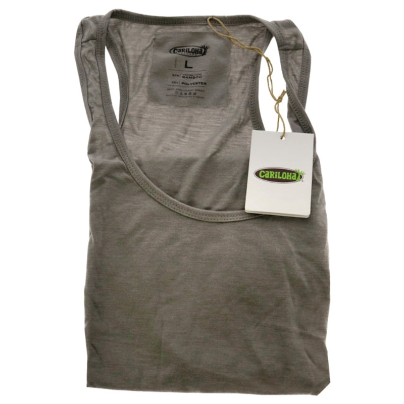 Bamboo Racer Tank - Heather Gray by Cariloha for Women - 1 Pc Tank Top (L)