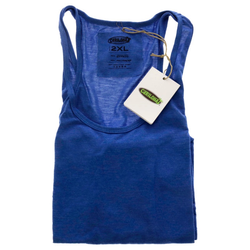 Bamboo Racer Tank - Reef Blue Heather by Cariloha for Women - 1 Pc Tank Top (2XL)