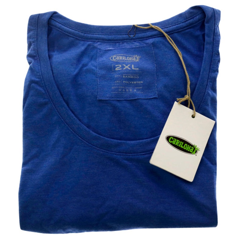 Bamboo Scoop Tee - Reaf Blue Heather by Cariloha for Women - 1 Pc T-Shirt (2XL)