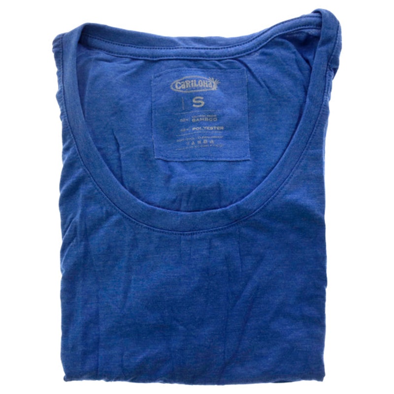 Bamboo Scoop Tee - Reaf Blue Heather by Cariloha for Women - 1 Pc T-Shirt (S)