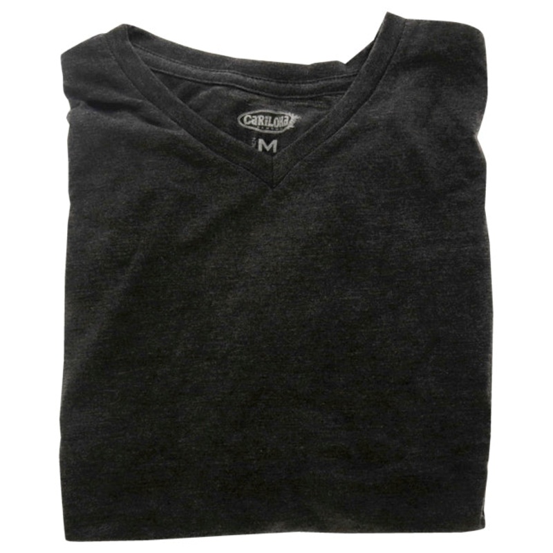 Bamboo V-Neck Tee - Charcoal Heather by Cariloha for Men - 1 Pc T-Shirt (M)
