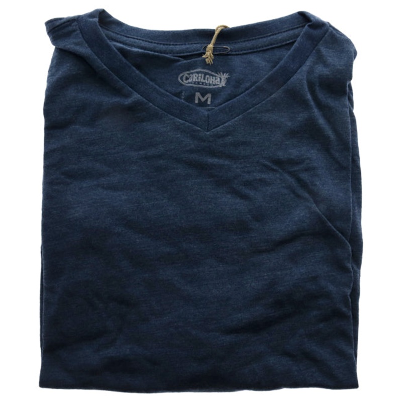 Bamboo V-Neck Tee T-Shirt - Bermuda Blue by Cariloha for Men - 1 Pc T-Shirt (M)