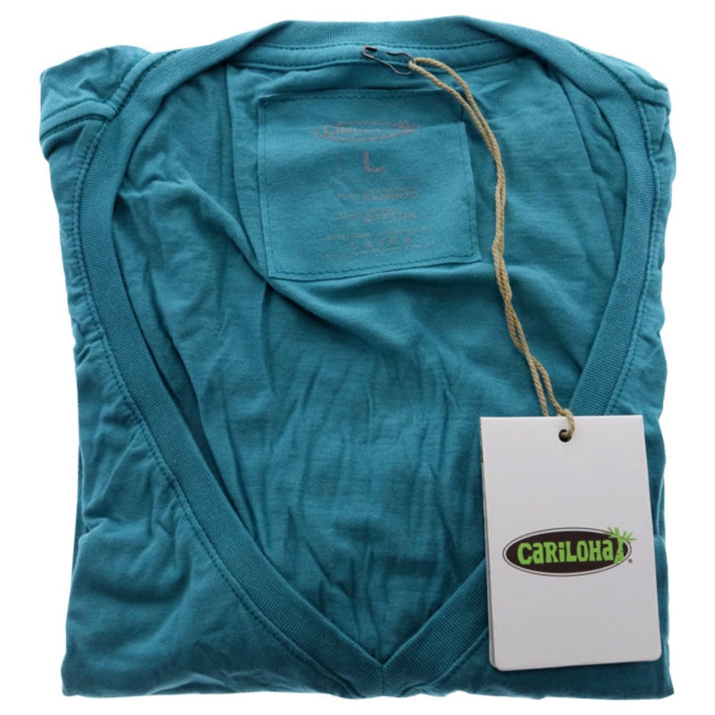 Bamboo V-Neck Tee - Tropical Teal by Cariloha for Women - 1 Pc T-Shirt (L)