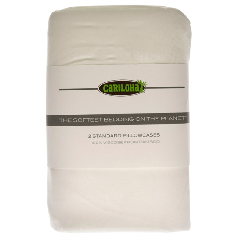 Classic Bamboo Pillowcase Set - White-Standard by Cariloha for Unisex - 2 Pc Pillowcase