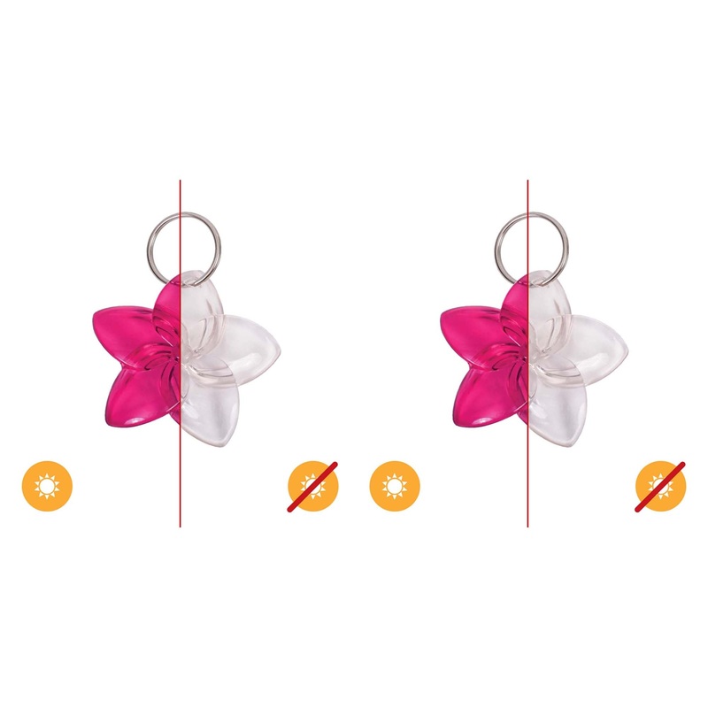 Color-Changing Key Chain Flower - Pink by DelSol for Women - 1 Pc Keychain - Pack of 2