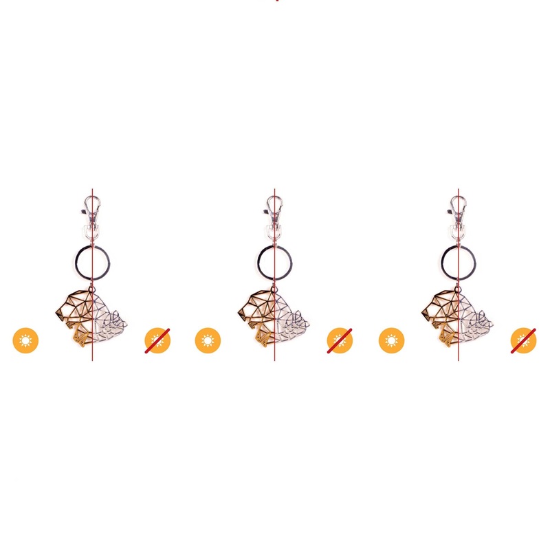 Color-Changing Key Chain Metal Bear - Gold by DelSol for Women - 1 Pc Keychain - Pack of 3