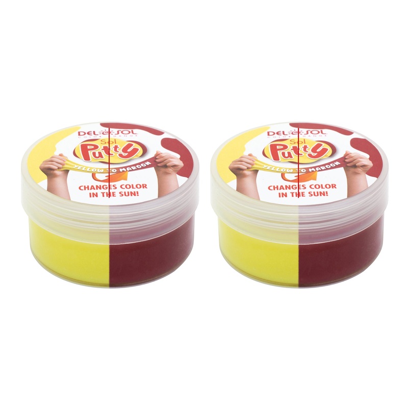 Color-Changing Sol Putty - Yellow to Red by DelSol for Unisex - 1 Pc Putty - Pack of 2