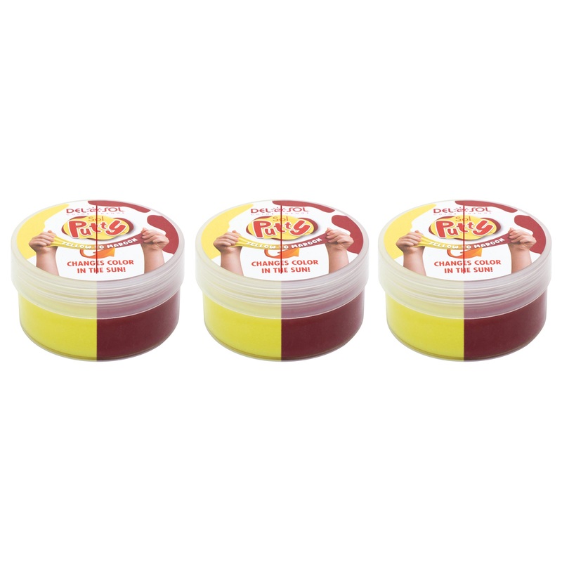 Color-Changing Sol Putty - Yellow to Red by DelSol for Unisex - 1 Pc Putty - Pack of 3