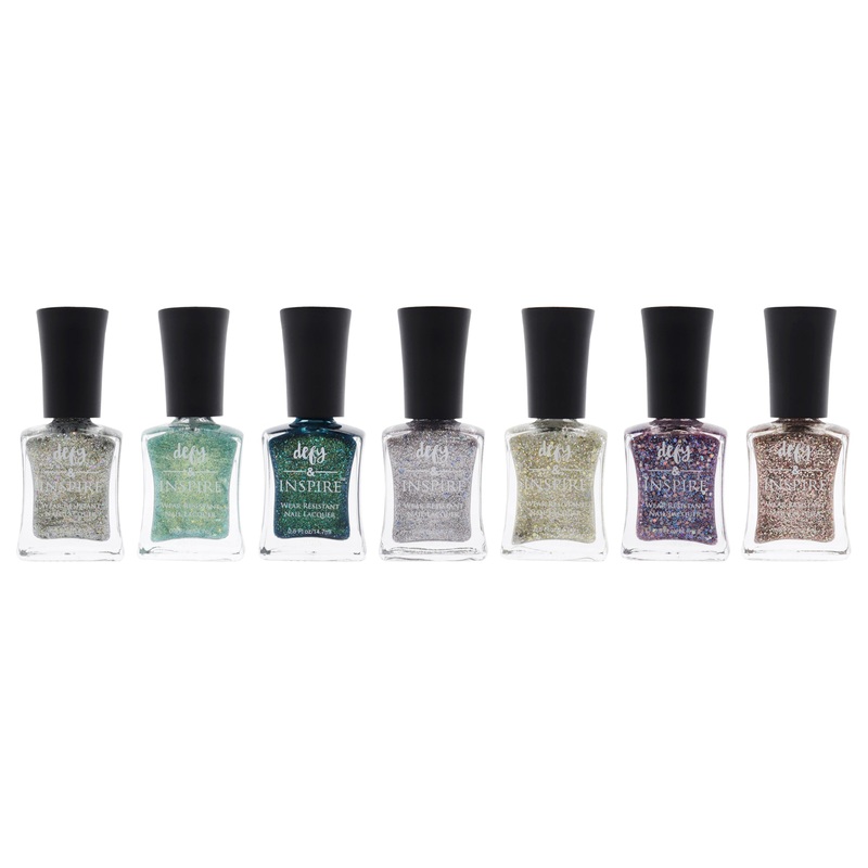 Wear Resistant Nail Lacquer Kit by Defy and Inspire for Women - 7 Pc Kit 0.5oz Nail Polish - 523 Amberlight, 0.5oz Nail Polish - 519 Bright Eeyes, 0.5oz Nail Polish - 520 Crazy Kind Of Beautiful, 0.5oz Nail Polish - 521 Hope In Bottle, 0.5oz Nail Polish