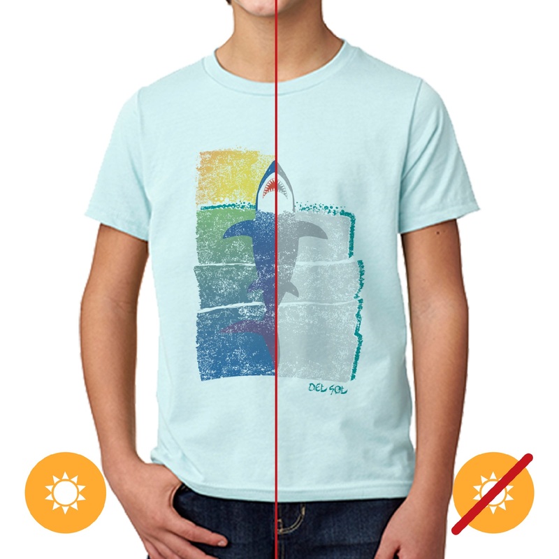 Kids Crew Tee - Rising Shark by DelSol for Kids - 1 Pc T-Shirt (YXS)