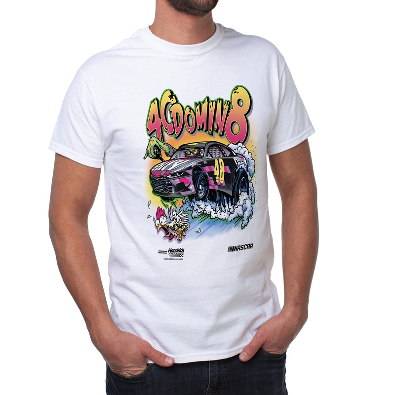 NASCAR Mens Classic Crew Tee - Jimmie Johnson - 3 White by DelSol for Men - 1 Pc T-Shirt (L)