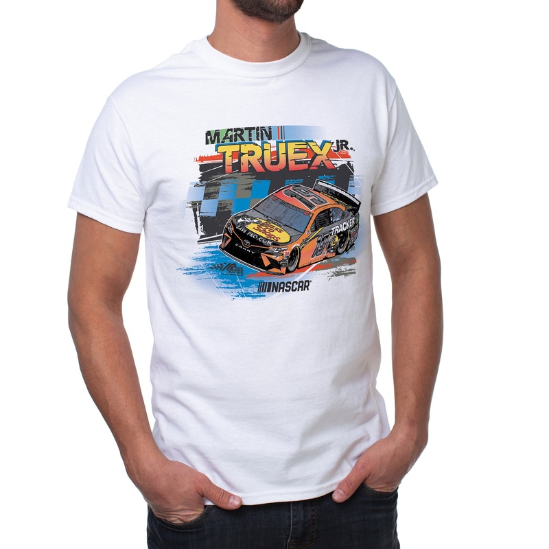 NASCAR Mens Classic Crew Tee - Martin Truex Jr - 2 White by DelSol for Men - 1 Pc T-Shirt (L)