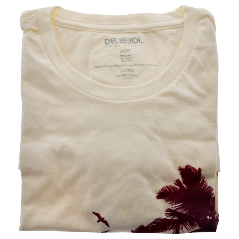 Womens Boyfriend Tee - Palms And Floral Sunset by Delsol for Women - 1 Pc T-Shirt (L)