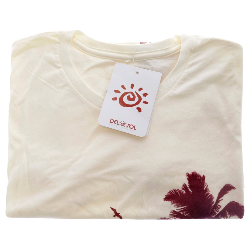 Womens Boyfriend Tee - Palms And Floral Sunset by Delsol for Women - 1 Pc T-Shirt (S)