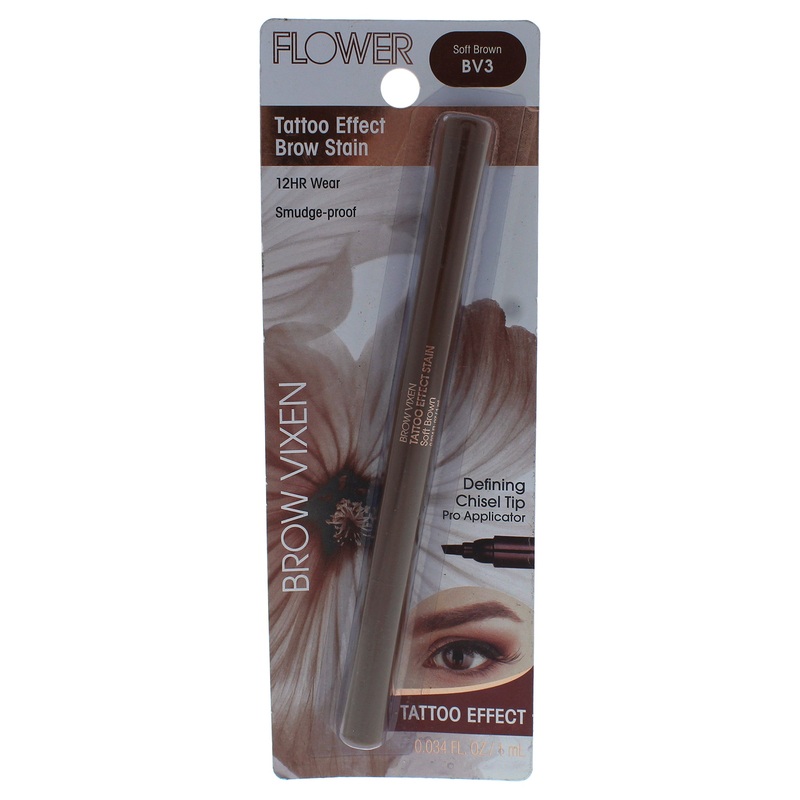 Brow Vixen Tattoo Effect Brow Stain - BV3 Soft Brown by Flower Beauty for Women - 0.03 oz Eyebrow