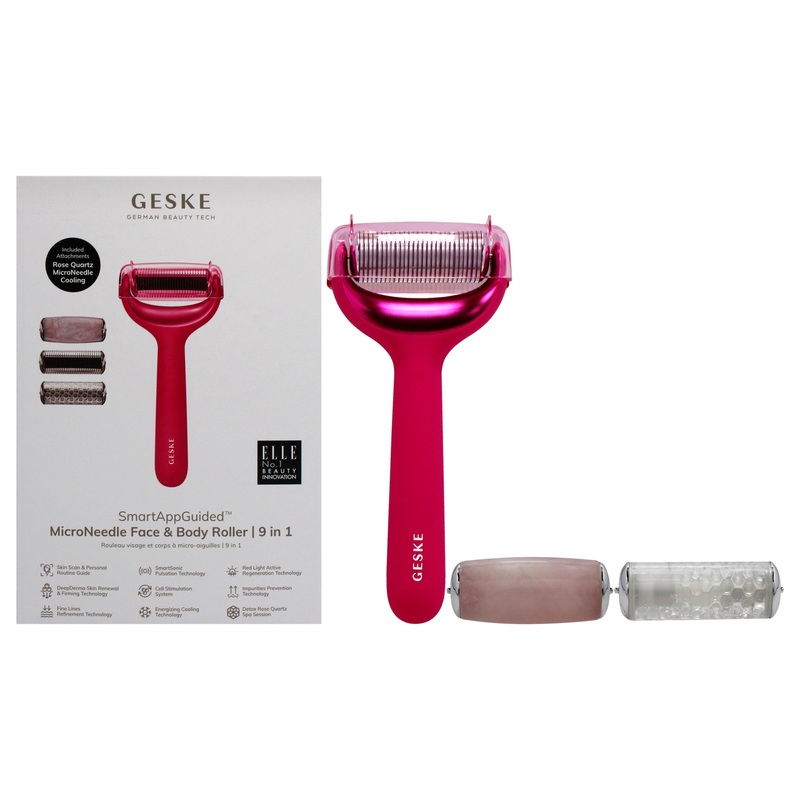 MicroNeedle Face and Body Roller 9 in 1 - Magenta by Geske for Women - 1 Pc Roller