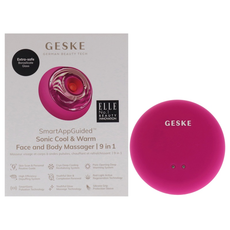 Sonic Cool and Warm Face and Body Massager 9 in 1 - Magenta by Geske for Women - 1 Pc Massager