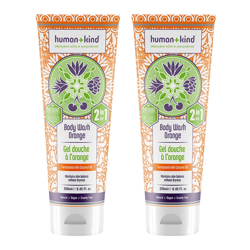 Body Wash Orange - Pack of 2 by Human+Kind for Unisex - 8.45 oz Body Wash