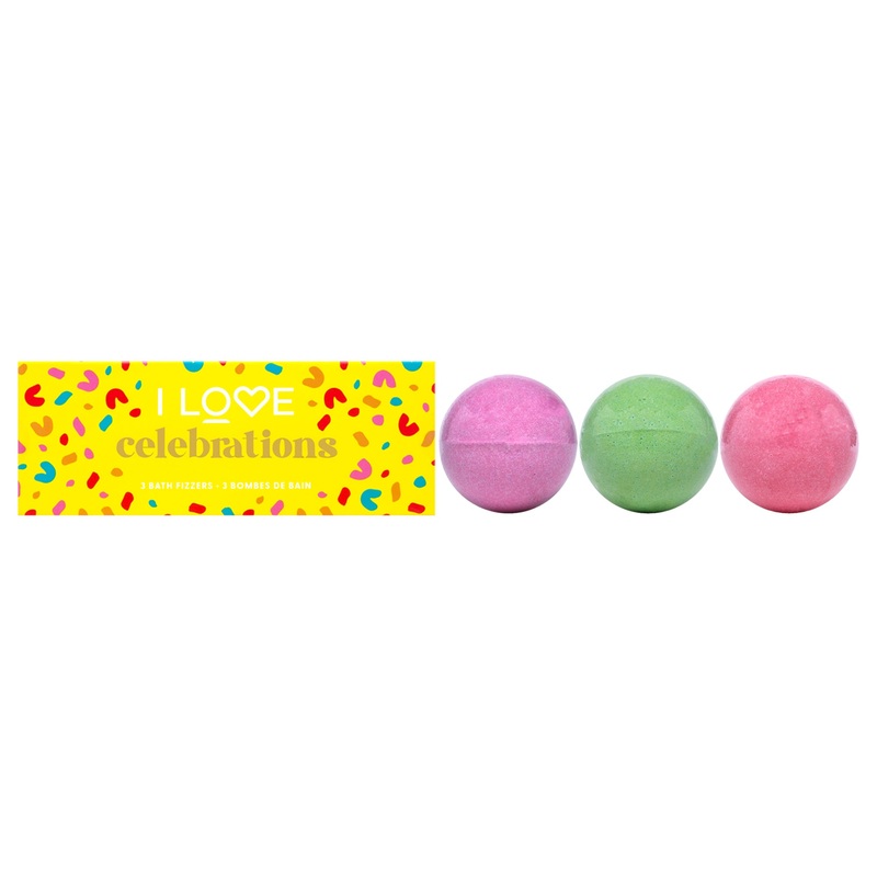Celebrations Bath Fizzer Pack by I Love Cosmetics for Women - 3 x 5.30 oz Bath Bombs