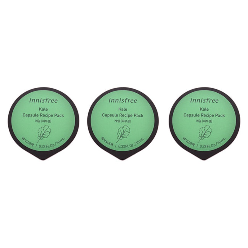 Capsule Recipe Pack Mask - Kale by Innisfree for Unisex - 0.33 oz Mask - Pack of 3